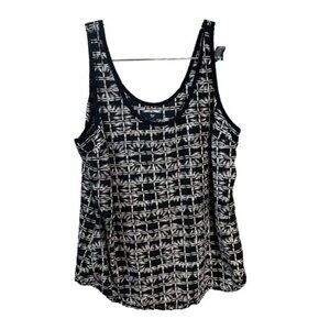 Black & White Abstract Print Sleeveless‎ Tank Top By Gap